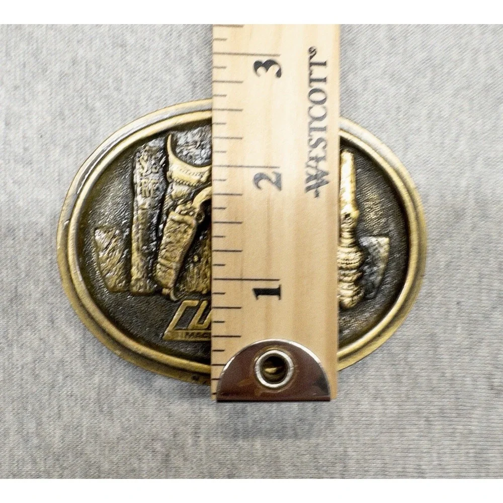 Vtg Dodge City Curtis‎ Machining Company Brass Western Belt Buckle 3